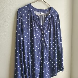 NWT Navy Blue Polka Dot Blouse